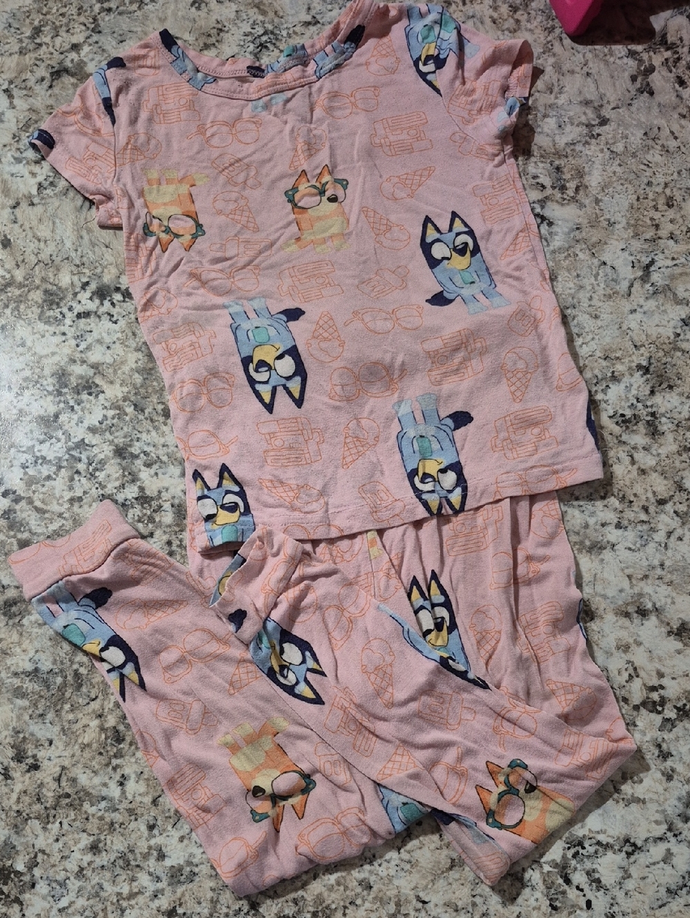 Girls' Pink Cartoon Owl Pajama Set for Kids